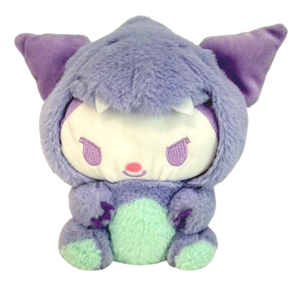 Sanrio Kuromi Purple Dragon Dinosaur Kigurumi Plush Doll Kawaii Stuffed Kitty 8"
